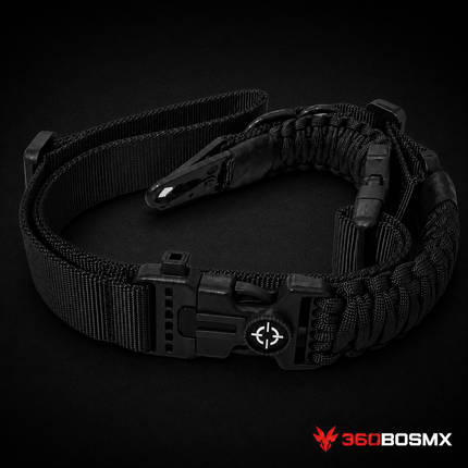 Portafusil Paracord Ajustable de 1 y 2 Puntos GJP-327 – Negro