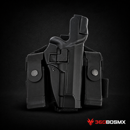 Funda de Pierna para Beretta M92 con Porta Cargadores PJ479 – Negra
