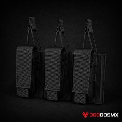 Porta Cargadores Triple FX con Sistema MOLLE SN041 – Negro