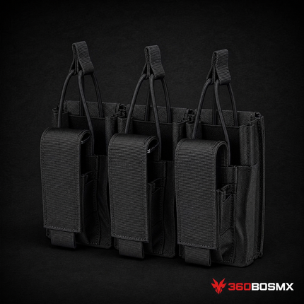 Porta Cargadores Séxtuple con Sistema MOLLE SN144 – Negro