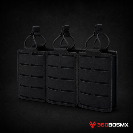 Porta Cargadores Triple MOLLE de Corte Láser SN236 FX – Negro