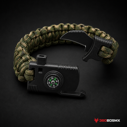 Pulsera de supervivencia JF-SD1 verde camuflaje