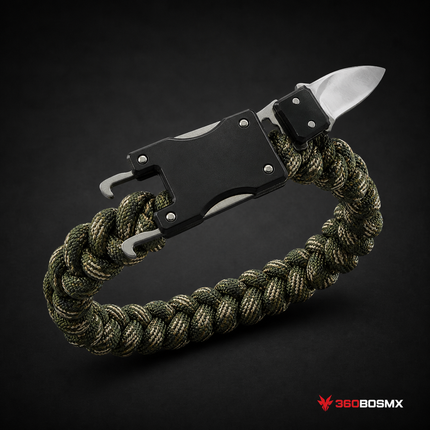 Pulsera de supervivencia JFXGJ5 verde camuflaje