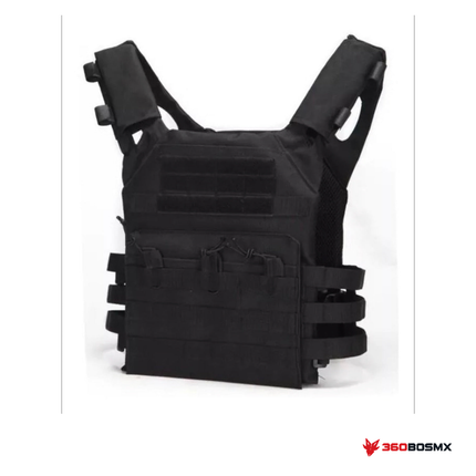 Chaleco táctico MOLLE porta placas BB205 — Negro