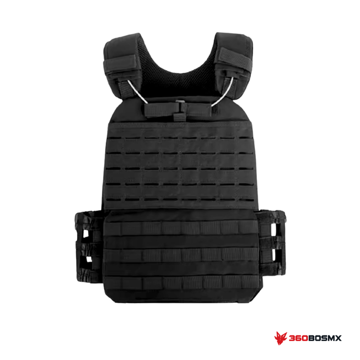 Chaleco porta placas MOLLE láser reforzado JYB139 — Negro