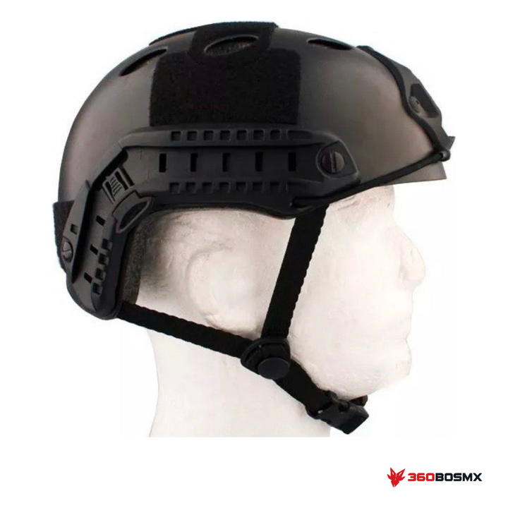 Casco táctico oreja recortada LJK2003 — Negro MPMM · 360BOSMX