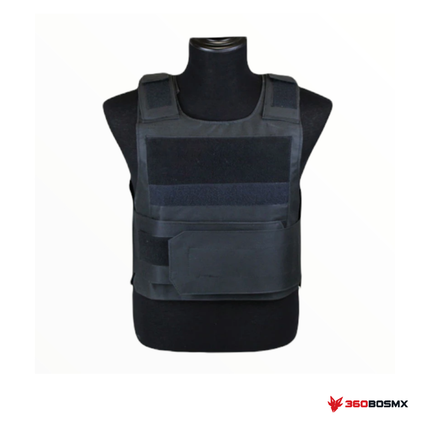 Chaleco porta placas con velcro PJ346 — Negro