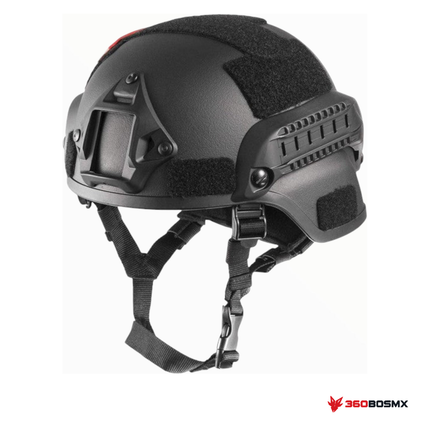 Casco táctico con rieles PJ381 — Negro MPMM · 360BOSMX