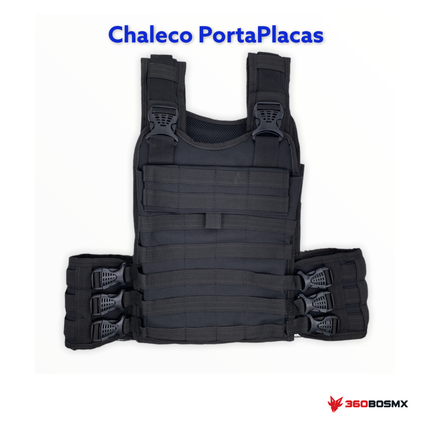 Chaleco porta placas frontal y trasero MOLLE SN039 — Negro