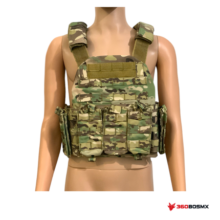 Chaleco MOLLE reforzado con bolsas frontales SN124 — Multicam