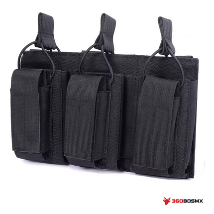 Portacargadores triple MOLLE táctico SN258 MPMM · 360BOSMX