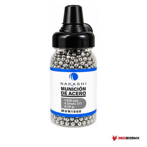 Balines de acero 4.5 mm .177 — 1500 piezas UX500 MPMM · 360BOSMX