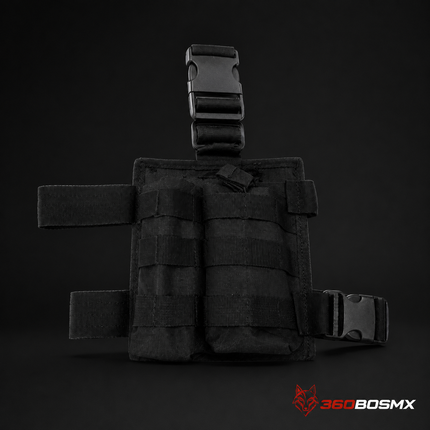 Piernera Porta Cargador Doble Molle Universal Policía Militar Airsoft SN280 – Negro