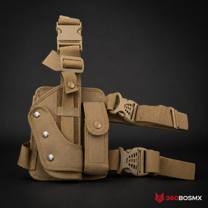 Piernera 2 en 1: porta arma porta gas-cargador Sn058 – Beige
