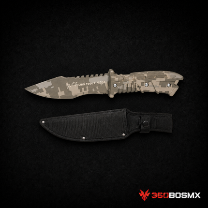 Cuchillo de Monte Camuflaje Lion Tools 9404 | 360BOSMX