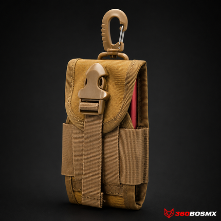 Funda CELULAR Tactica AJUSTABLE CUALQUIER TAMAÑO C/sistema Molle W8032 – Caqui