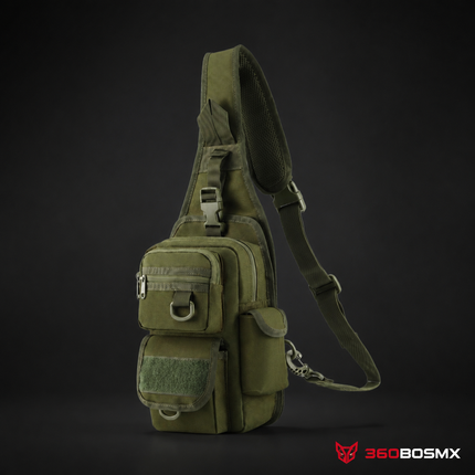 Pechera Mochila Mariconera Porte oculto pistola Tactica Cruzada Con Funda Para Pistola WZ184 – Verde militar