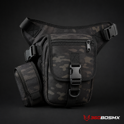 Piernera Muslera Táctica Cruzada Con Funda Para Pistola WZ9001 – Negro camuflaje