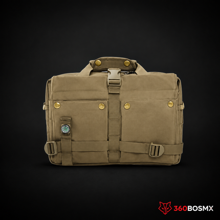 Mochila Maletín 15 Litros c/correa-brujula táctica de viaje, ipad Wz033 – Caqui