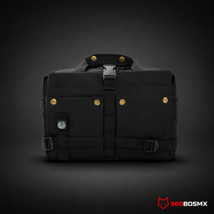 Mochila Maletín 15 Litros c/correa-brujula táctica de viaje, ipad Wz033 – Negro