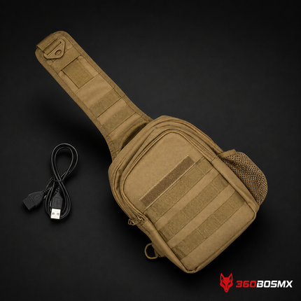 Mochila Táctica Pechera CON USB Crossbody 6 Lts Wz967 – Caqui