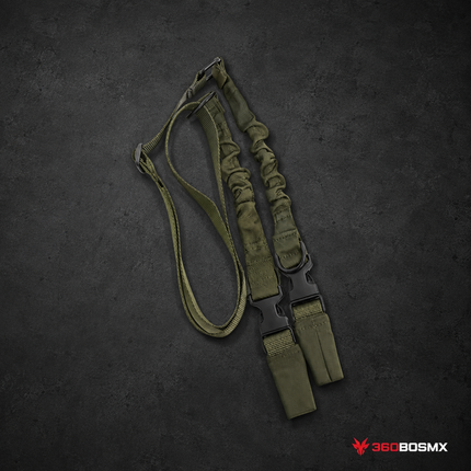 Portafusil de 1 y 2 PUNTOS a la vez, Bungee X241 - Verde militar - 360BOSMX