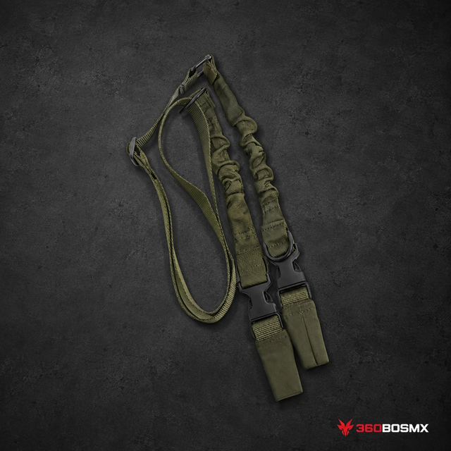 Portafusil de 1 y 2 PUNTOS a la vez, Bungee X241 - Verde militar