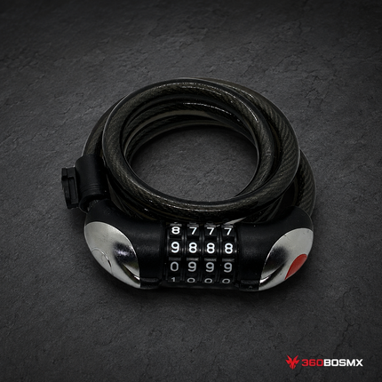 Candado Combinación Cable Cadena Moto Bici 1.2x140cm T0515 - 360BOSMX