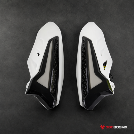 Guardamanos Motocicleta Aerodinámicos Racing con Ventilación -UNIVERSAL- MTC160 - Blanco - 360BOSMX
