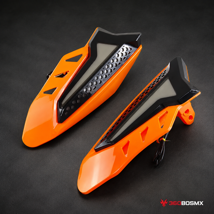 Guardamanos Motocicleta Aerodinámicos Racing con Ventilación -UNIVERSAL- MTC160 - Naranja - 360BOSMX