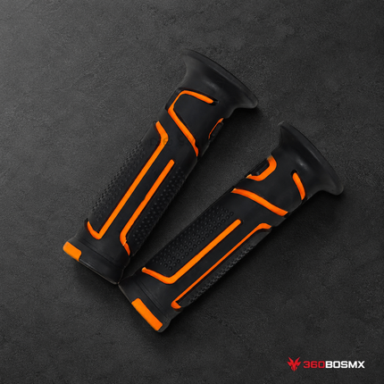 Empuñaduras Puños Universales Moto Antideslizantes Cómodas MTC155 - Naranja - 360BOSMX