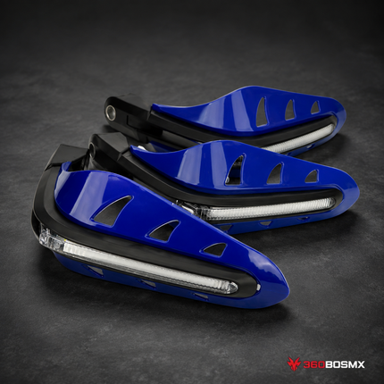 Protectores Manillar *ABS* con Luz LED UNIVERSAL para Motocicleta MTC194 - Azul rey - 360BOSMX