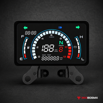 Tablero / Velocímetro Digital Motocicleta UNIVERSAL tipo “dashboard” LCD MTC181 - 360BOSMX