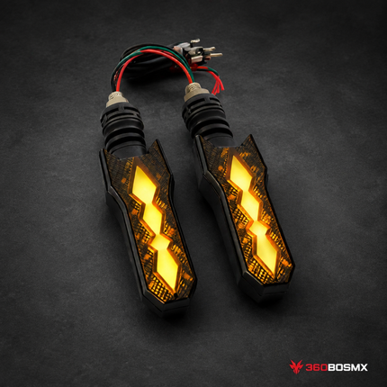Intermitentes LED Moto Delanteras/Traseras Par Ámbar Estilo Racing MTC149 - 360BOSMX