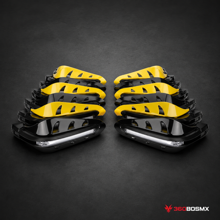 Protectores Manillar *ABS* con Luz LED UNIVERSAL para Motocicleta MTC194 - Amarillo - 360BOSMX