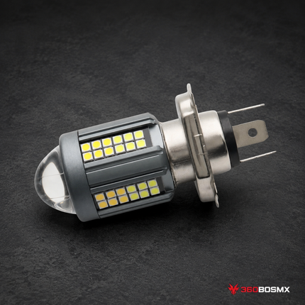 Bulbo LED Tipo H4 3 Pines para Faro Principal Moto – Alta/Baja blanca/ambar MTC234 - 360BOSMX