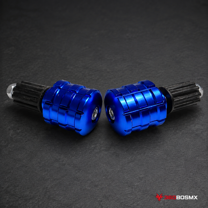Tope slider para moto protector tipo Bar Contrapeso Antivibración MTC228 - Azul - 360BOSMX
