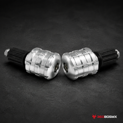 Tope slider para moto protector tipo Bar Contrapeso Antivibración MTC228 - Plateado - 360BOSMX