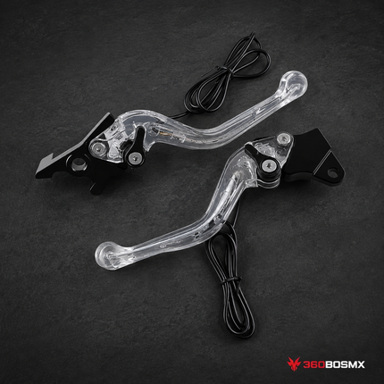 Manijas freno Moto Luz LED Direccional Universal transparentes Alta Visibilidad MTC294 - 360BOSMX