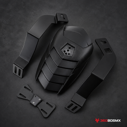 Salpicadera Trasera + montaje Racing Moto Estilo Fibra Carbono MTC279 - 360BOSMX