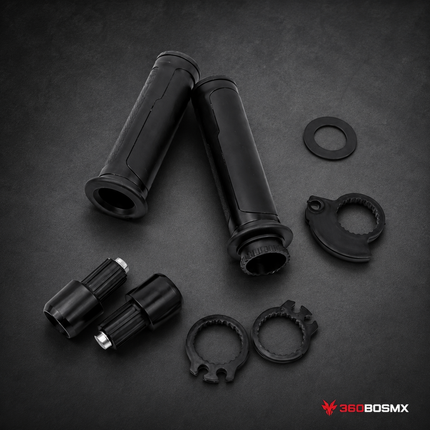 Puños + slider Moto Universales Contrapesos Antivibración MTC053 - Negro - 360BOSMX
