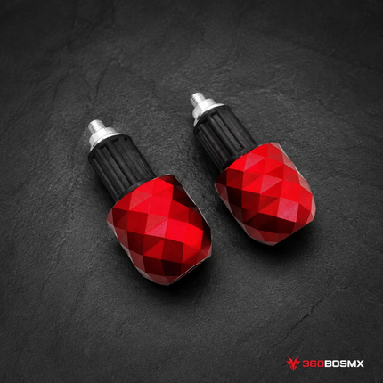 Contrapesos slider Bar End Moto Aluminio Tipo Diamante Universal M6 6mm MTC227 - Rojo - 360BOSMX