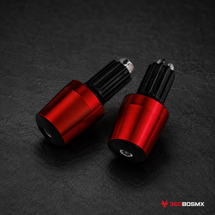 Tapones/Bar slider End Manubrio Moto Universales Aluminio 7mm CNC Antivibración MTC225 - Rojo - 360BOSMX