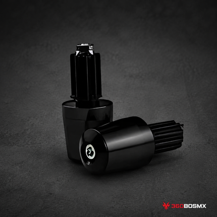 Tapones/Bar slider End Manubrio Moto Universales Aluminio 7mm CNC Antivibración MTC225 - Negro - 360BOSMX