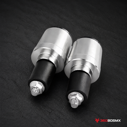 Tapones/Bar slider End Manubrio Moto Universales Aluminio 7mm CNC Antivibración MTC225 - Plata - 360BOSMX