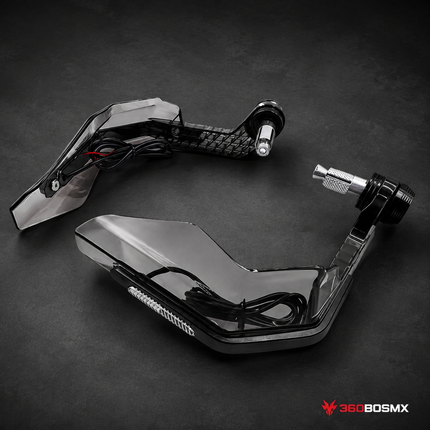 Cubremanos Moto Luz LED Ámbar Universal Transparente tipo Ahumado MTC805 - 360BOSMX