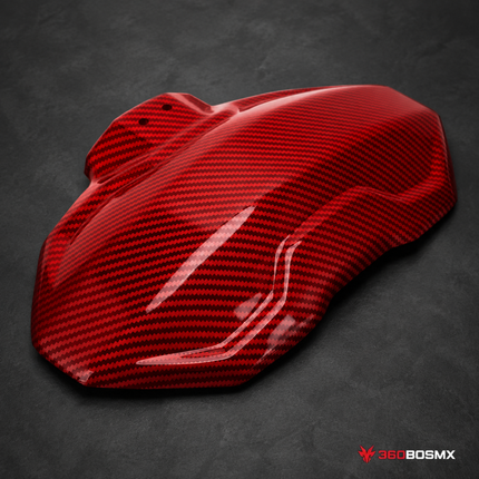 Salpìcadera Universal Deportivo Moto,Scooter Tipo Fibra de Carbono + Kit MTC187 - Rojo - 360BOSMX