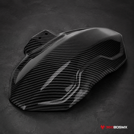 Salpìcadera Universal Deportivo Moto,Scooter Tipo Fibra de Carbono + Kit MTC187 - Negro - 360BOSMX