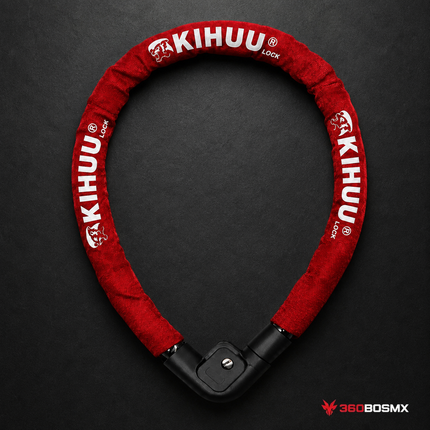 Candado Antirrobo Cable Reforzado 120 CM Moto/Bici S925 - Rojo - 360BOSMX