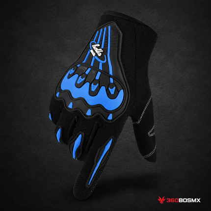 Guantes Bici / Moto Protección Rígida Antiderrapantes Uso Deportivo JFSTR14 - Azul - 360BOSMX